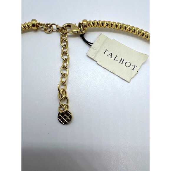 Talbots Love Knot Collar Choker Gold Tone Rope Chain Necklace Double Strand - Picture 3 of 8